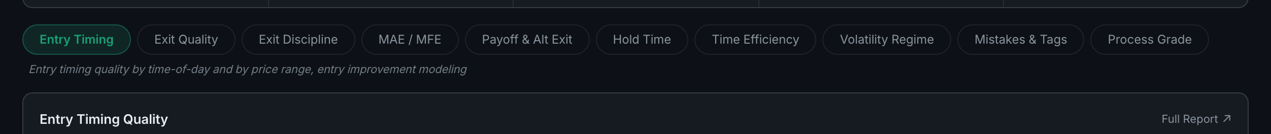 the Execution tab's ten sub-pages
