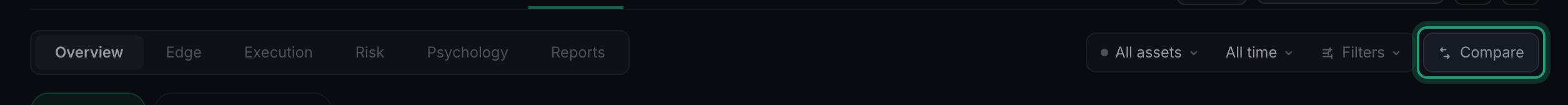 the Compare button at the end of the filter row