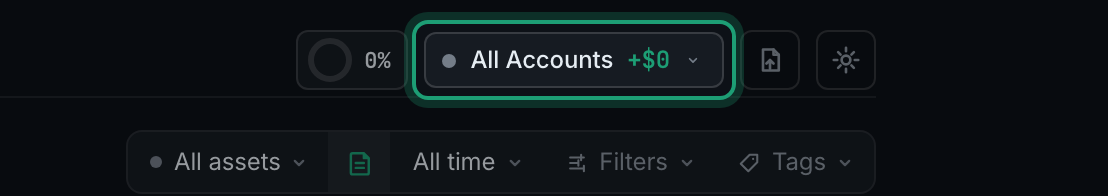 the topbar with the account name visible