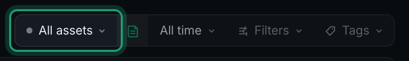 the All assets button highlighted in the filter bar
