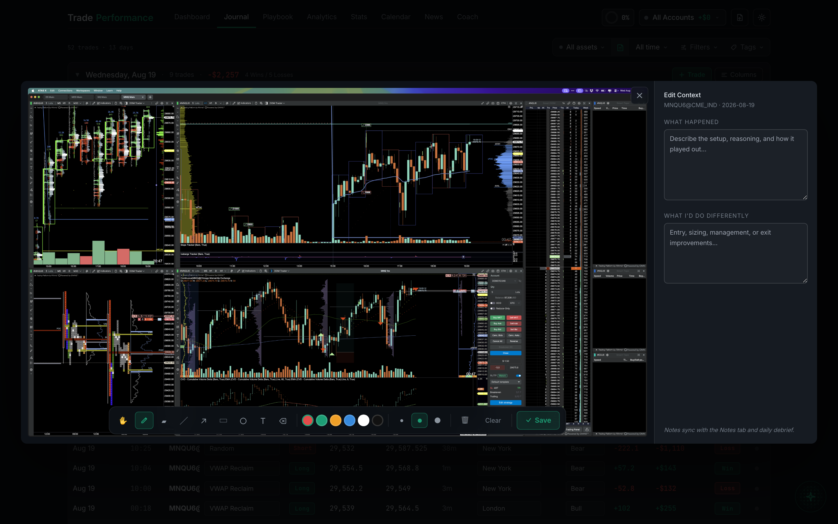 the markup toolbar showing the nine tools and the colour swatches